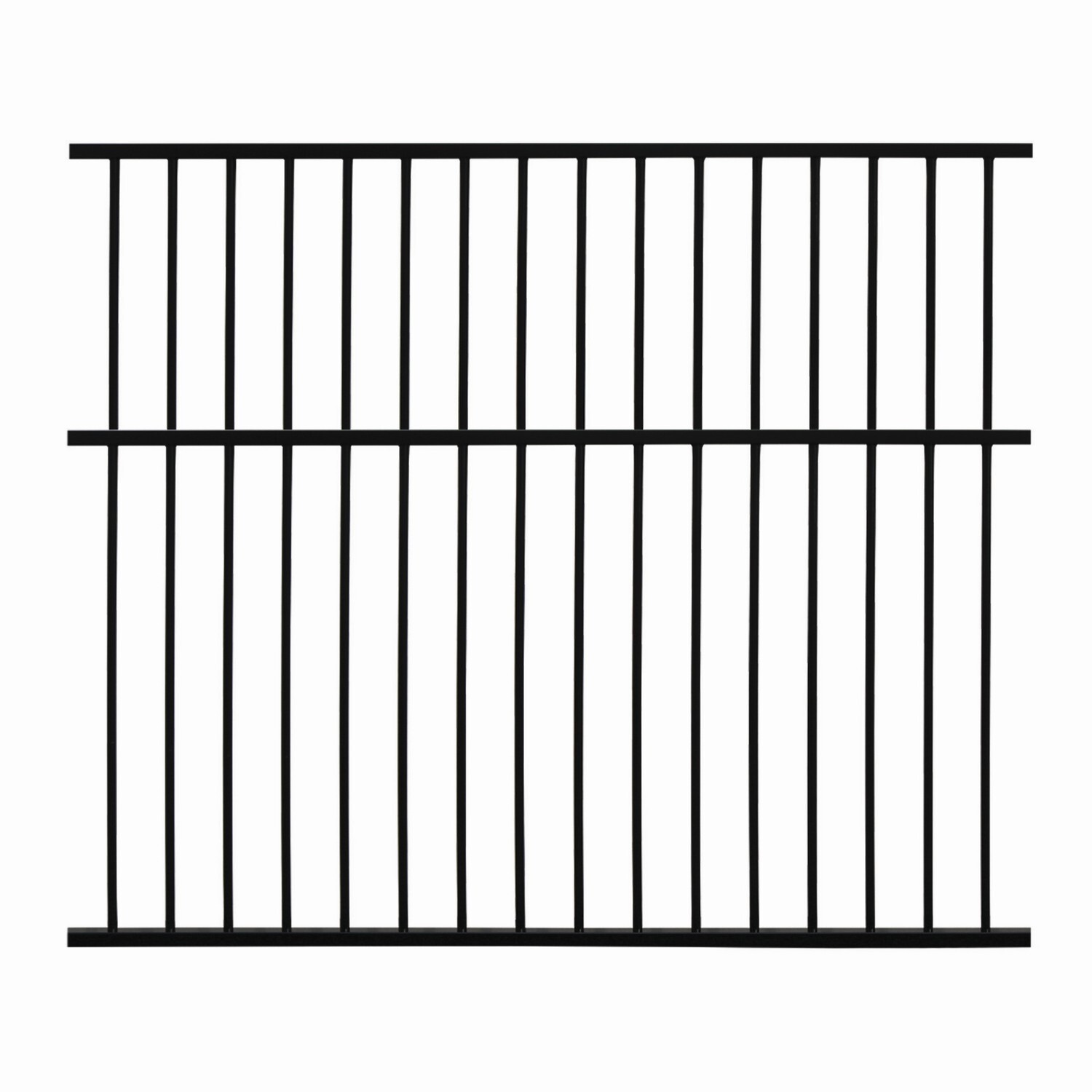 Aluminium Flat Top Fence Panel W: 1500mm, H: 1750mm, D: 38mm Black