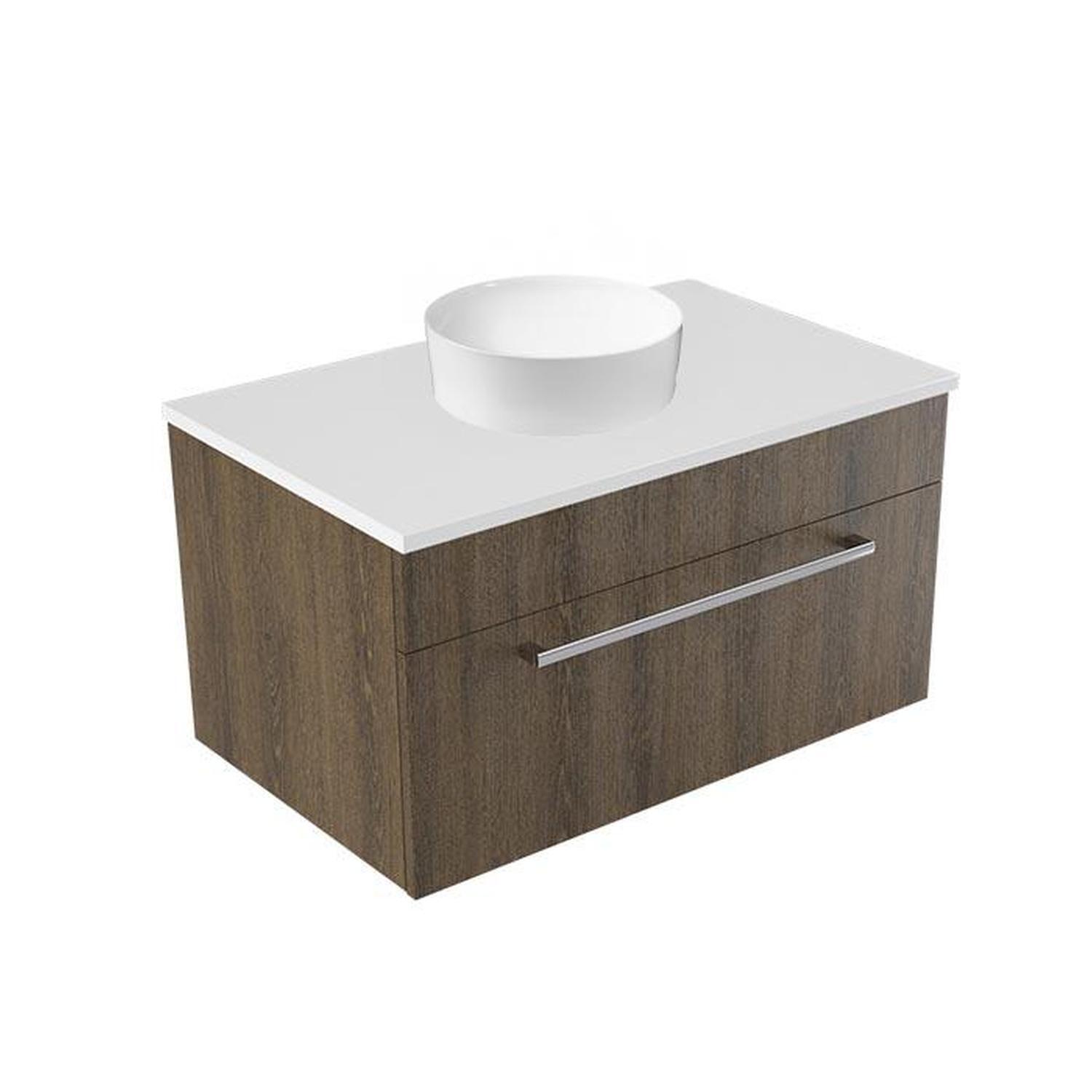 Calais Wall Vanity 750mm Smokey Oak