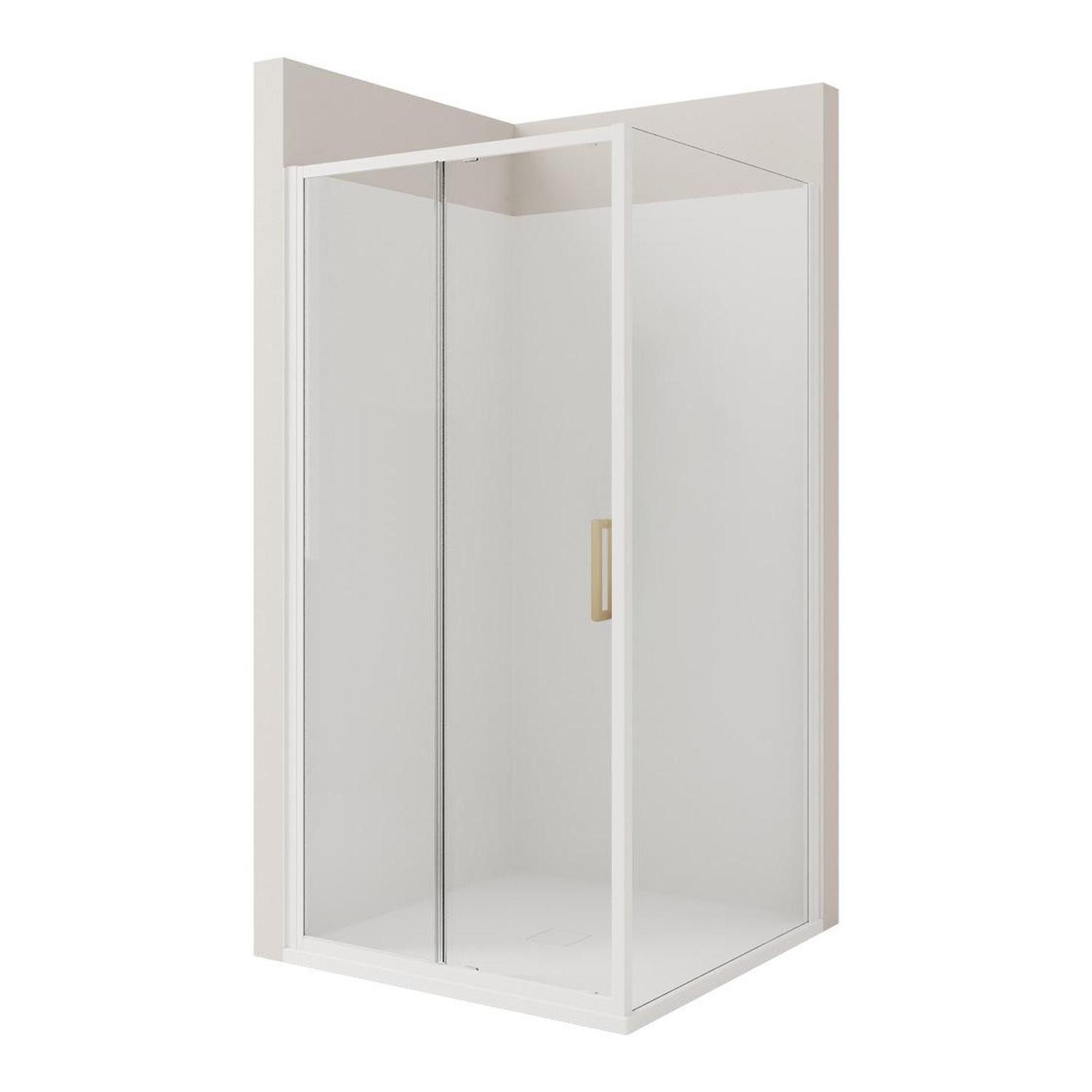 2 Side Flat Wall Shower 1000 x 1000mm Brushed Gold