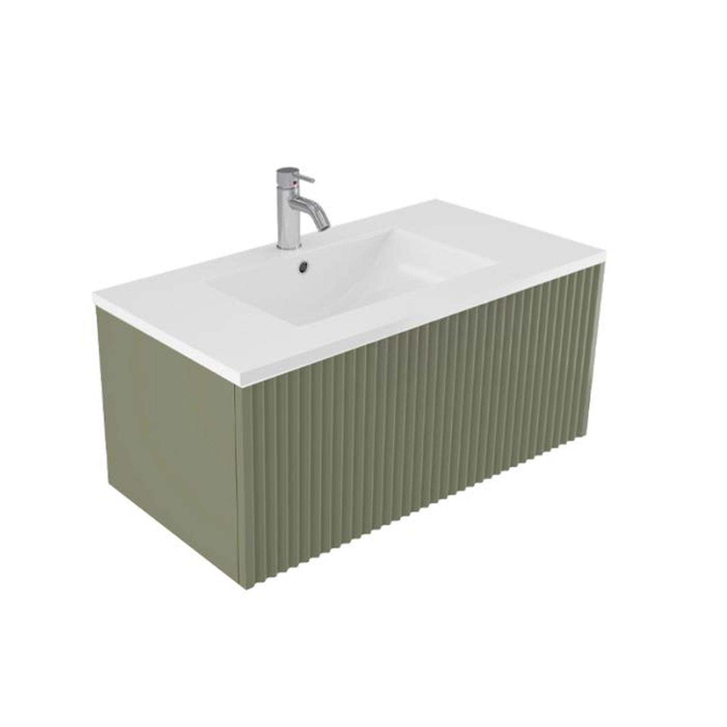 Wave Wall Hung Vanity 900mm Muschio