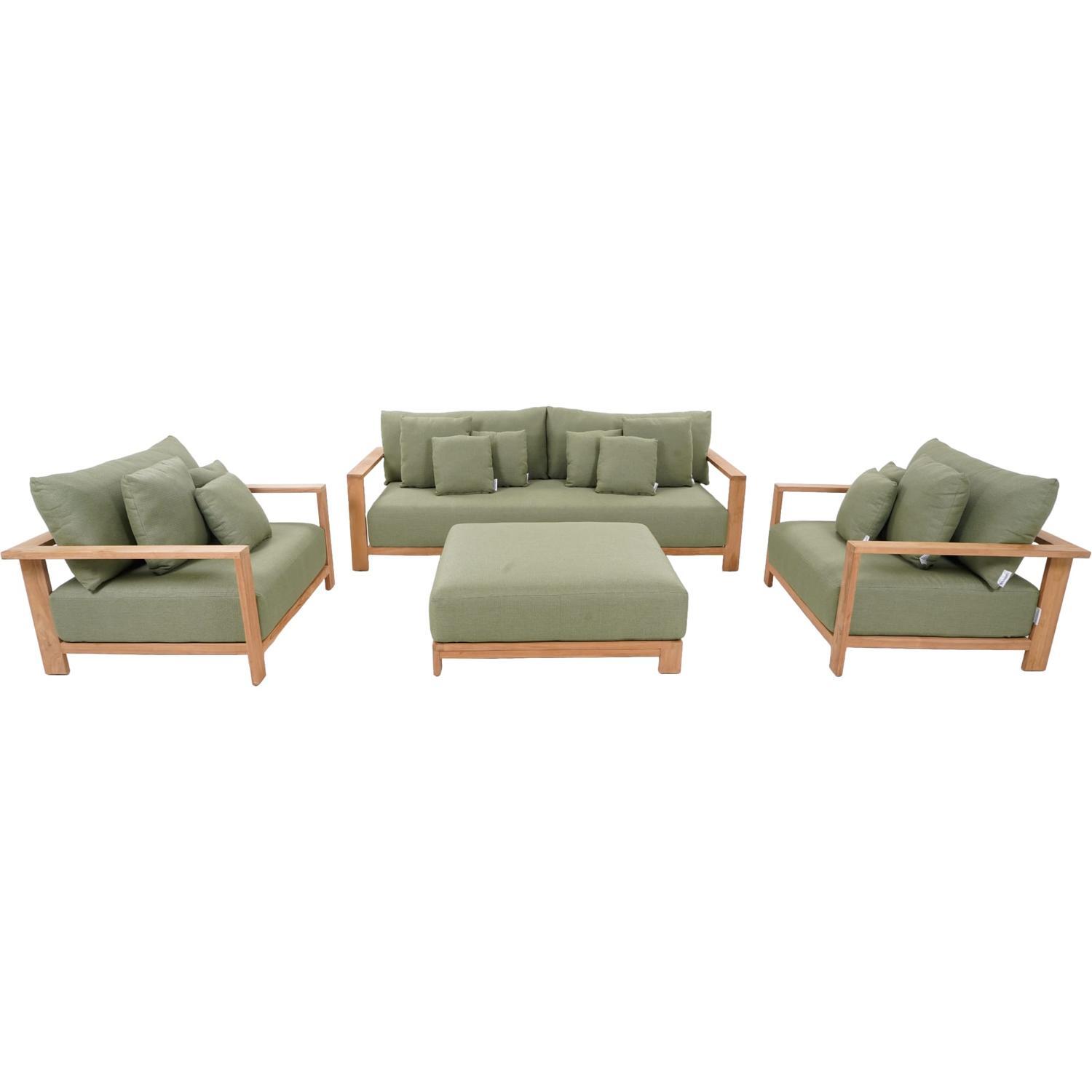 Florence Outdoor Lounge Setting 4 Piece Olive