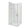 Solara 1010 x 1010mm 2-Wall White Tray, Ellure Walls and Brushed Gold Hinged Screen Package