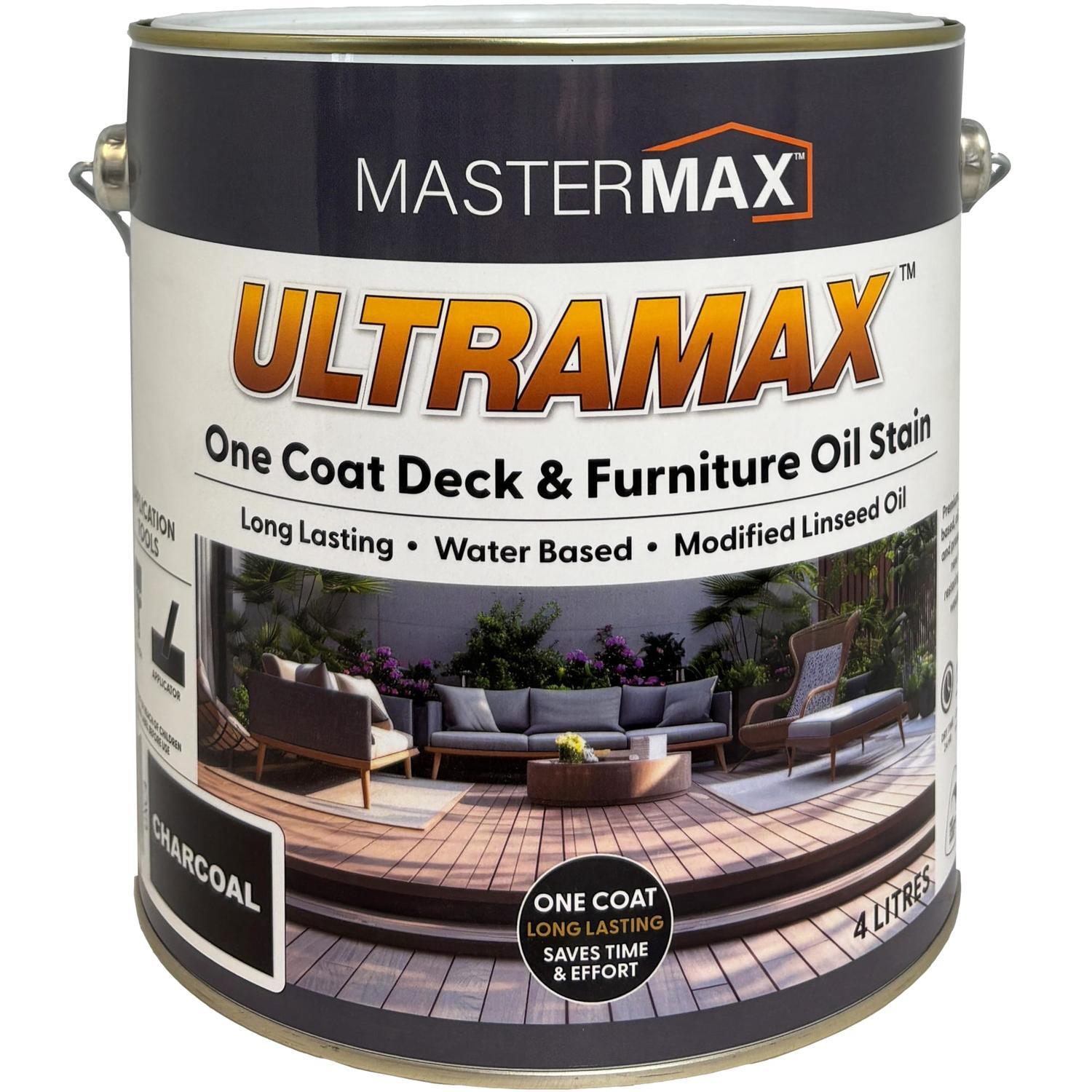 Ultramax One Coat Water Based Deck & Furniture Oil Stain  4l Kwila
