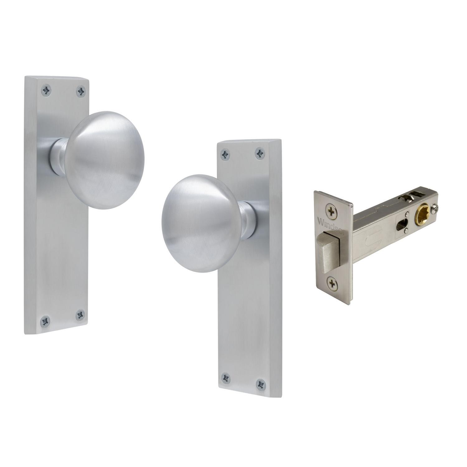 Sutton Square Longplate Passage Set Satin Chrome
