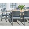 Outdoor Dining Setting Aluminium & Wood look Chairs