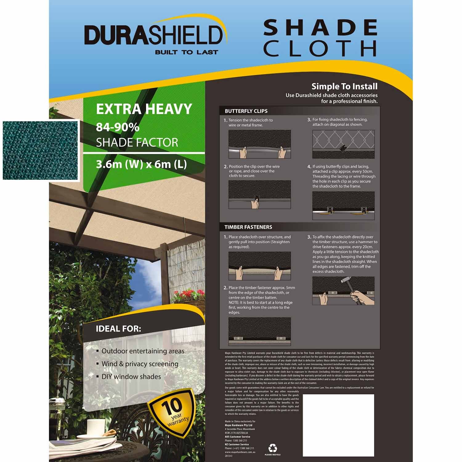 Prepack Shade Cloth