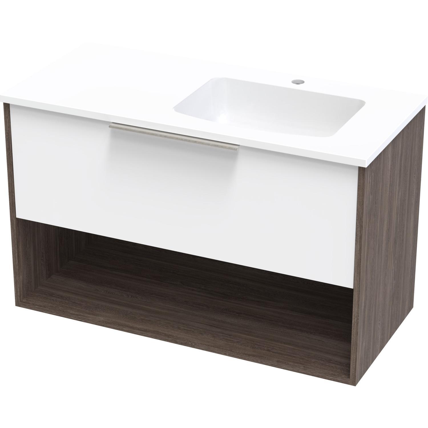 Nikau Grove 1000 Right Hand Bowl Drawer Open Ultra Gloss White/Colour