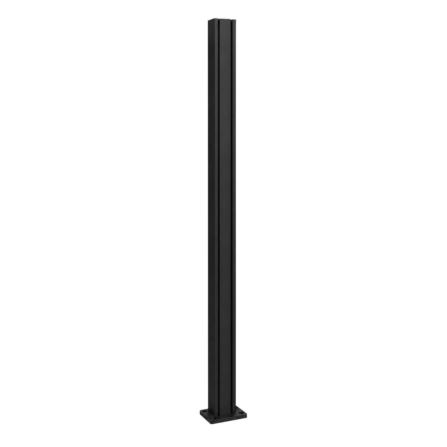 Valla Series 80mm Flanged Wall-Mount Fence Post H:2000mm x W:80mm x D:50mm Black