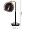 Owl Glass Shade Table Lamp 40cm Smoke