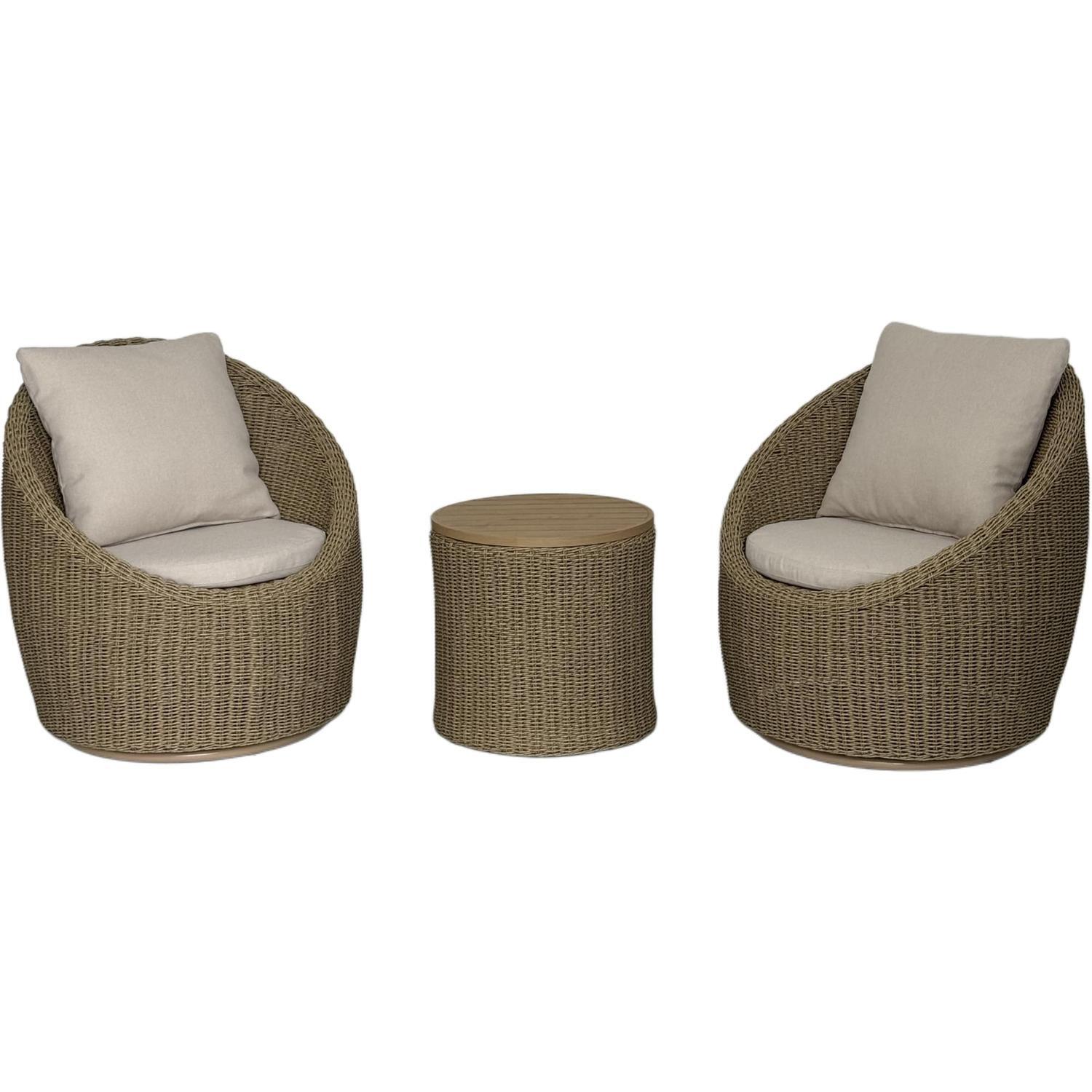 Swivel 3 Piece Outdoor Occasional Setting