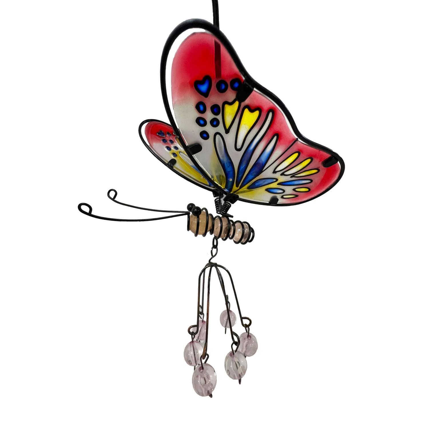 Hanging Butterfly Garden Décor  Red