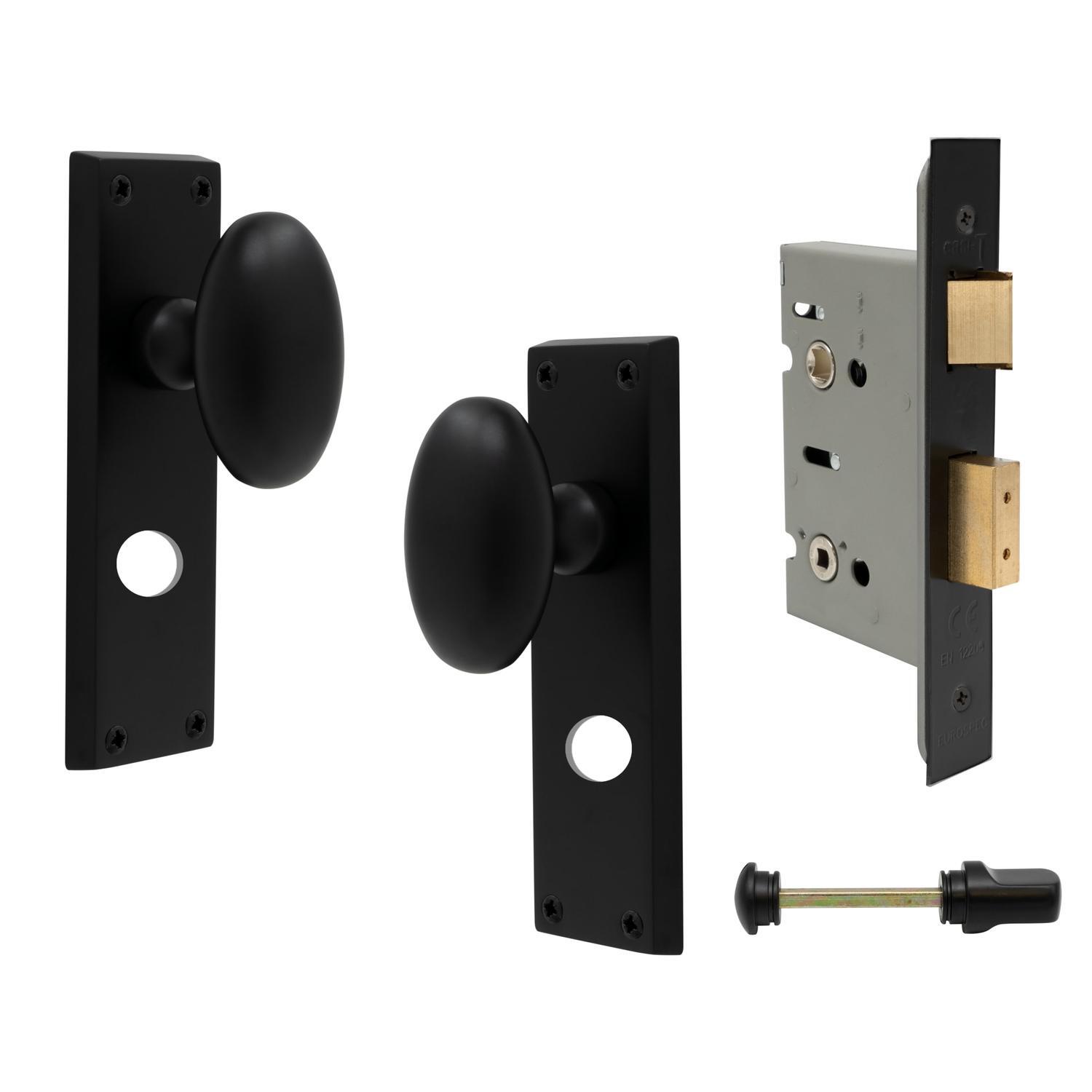 Camden Square Longplate Privacy Set Matte Black