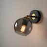 Owl Smoke Glass Shade Wall Lamp  Black