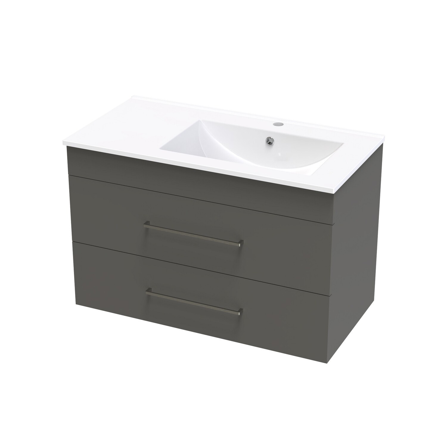 Cashmere Valley 900 Right Hand Bowl Double Drawer Wall Colour