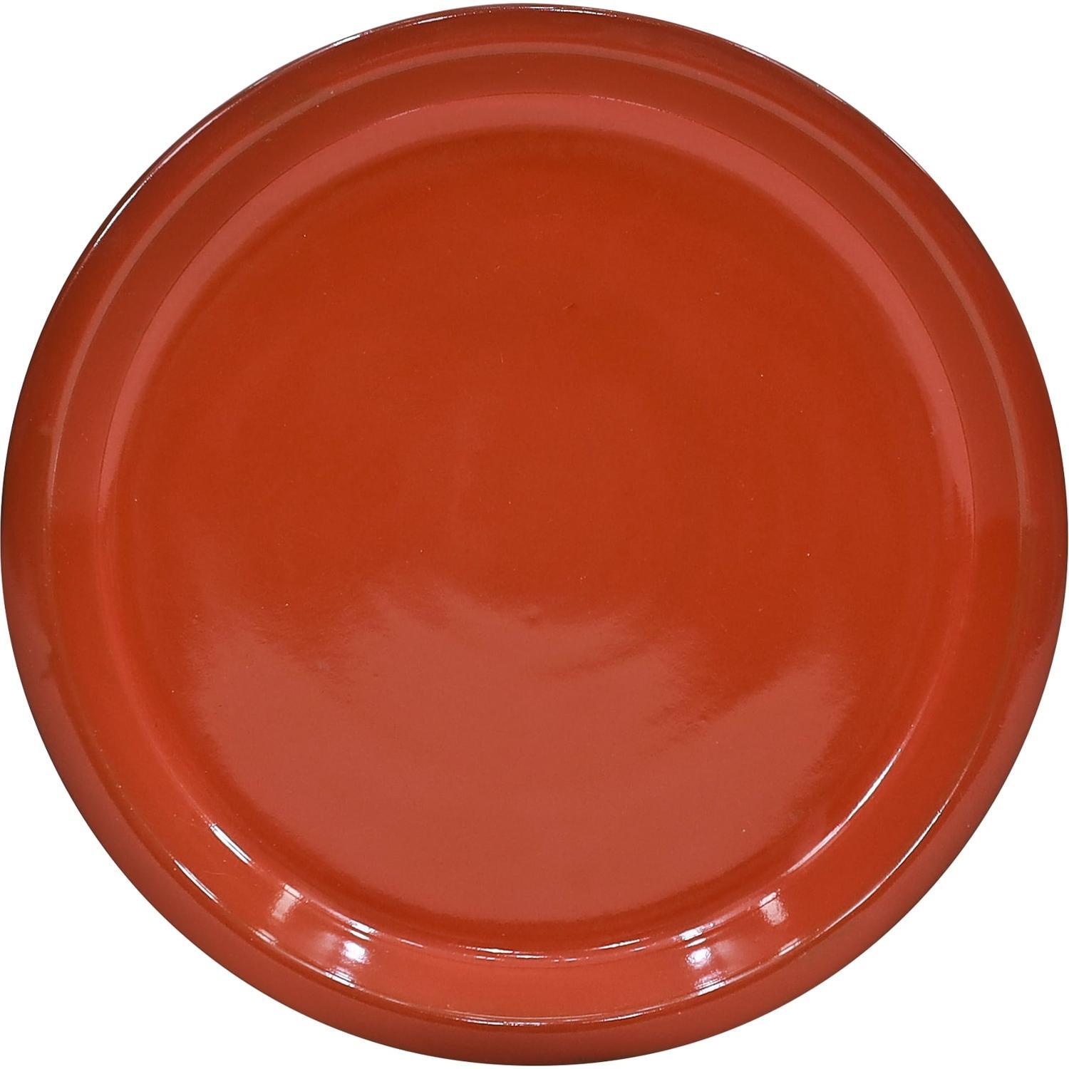Glazed Round Saucer 30cm Orange