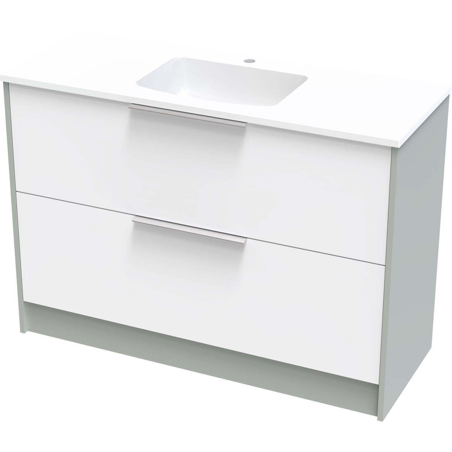 Nikau Grove 1200 Double Drawer Floor Ultra Gloss White/Colour