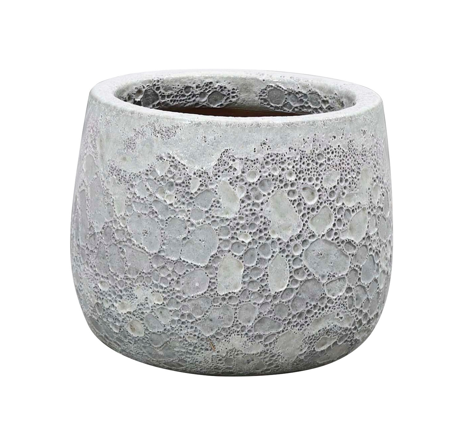 Glazed Egg Moon Pot White Small