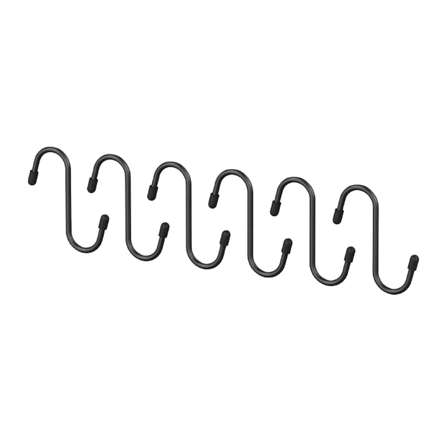 Hanging Kitchen System Hook 6 Pack Black