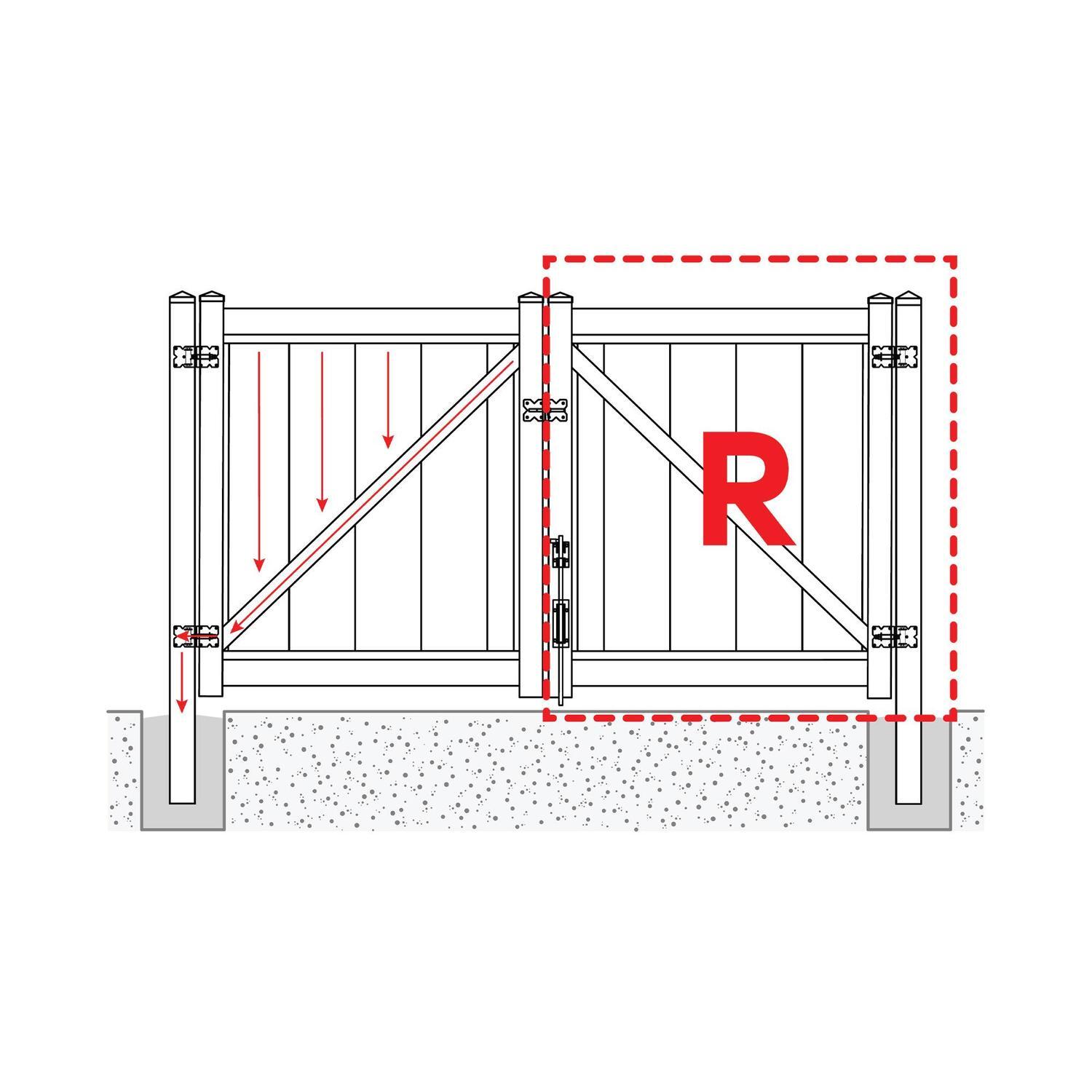 Horizon Full Privacy Driveway Gate Right  W: 1500mm, H: 1750mm White