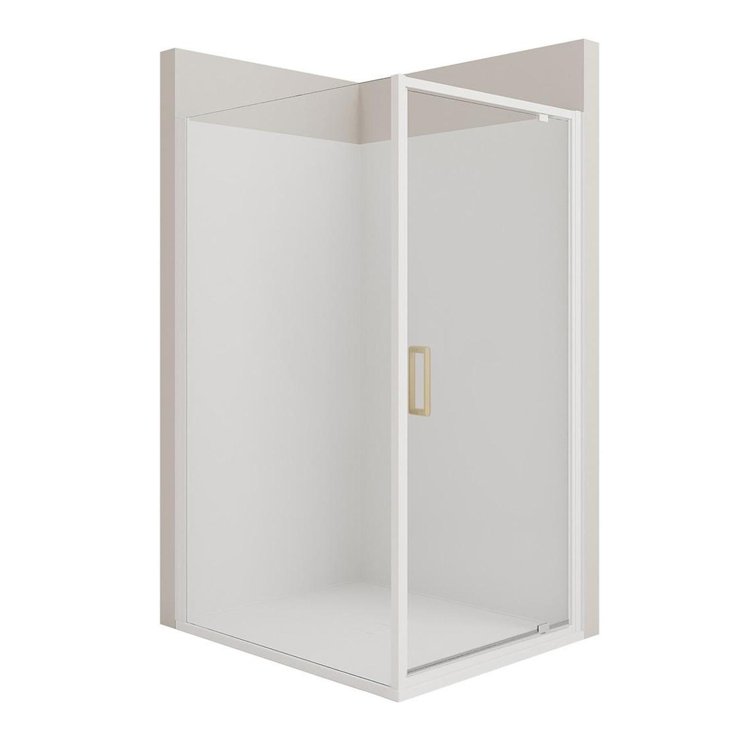 T Screen Left Hand 2 Sided Flat Wall Shower 1200 x 1000mm Brushed Gold