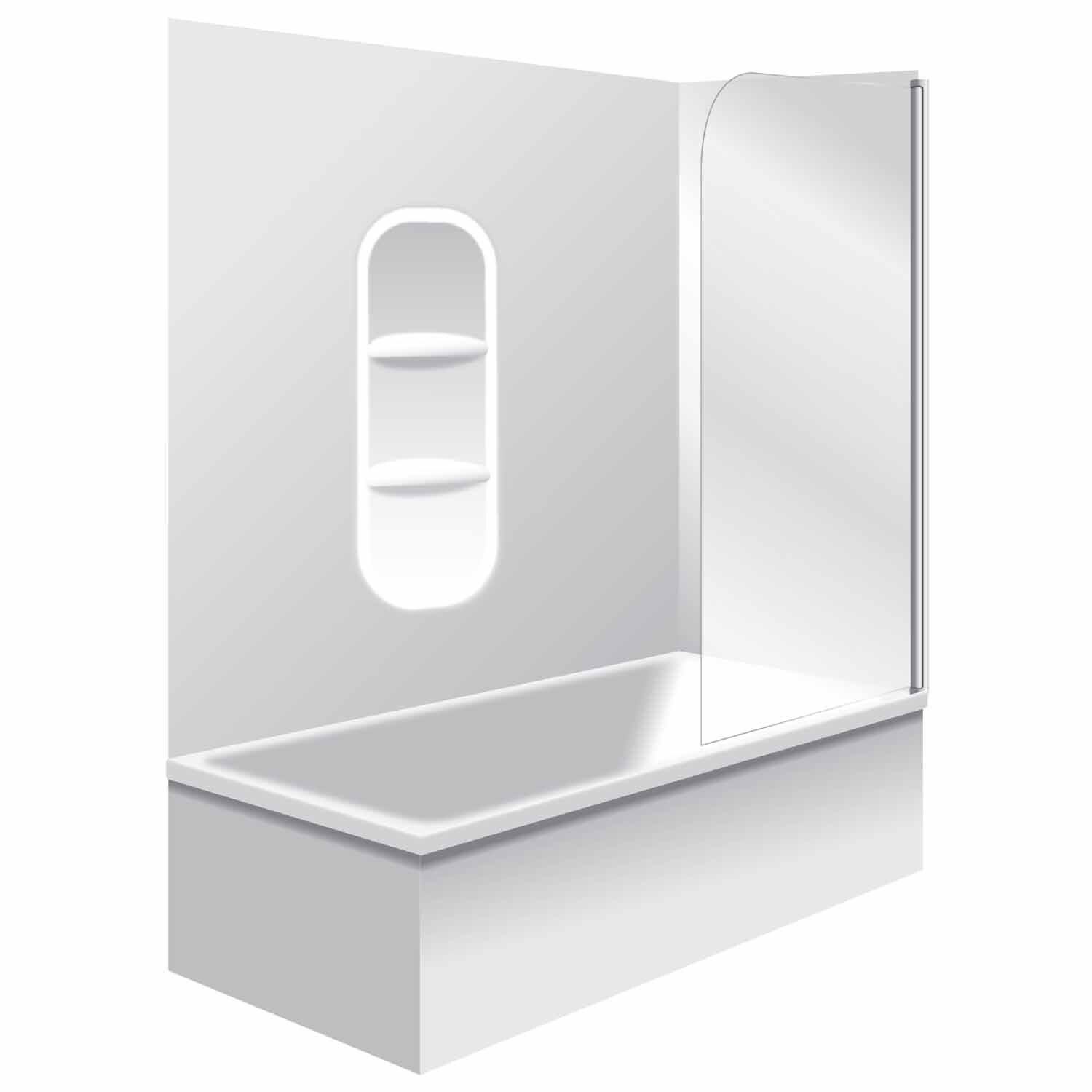 Cubit Bath Set No. 1 Single Swing Bathscreen Moulded Wall
