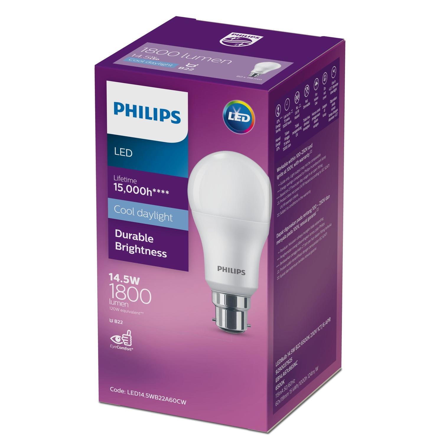 LED Bulb 14.5 Watt 1800 Lumen B22 Cool Daylight Frosted