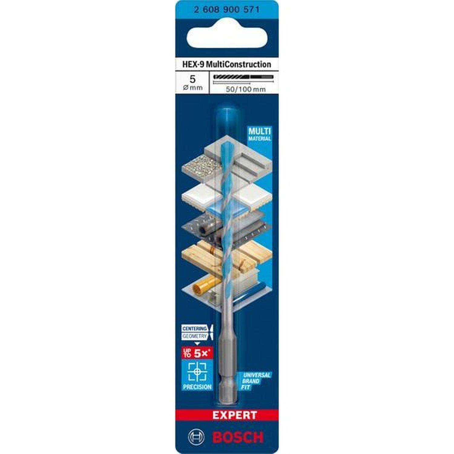 Hex-9 Multi Construction Drill Bit 5 x 100mm