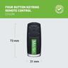 Four Button Remote Control Key Ring - For Garage Door Opener  Black