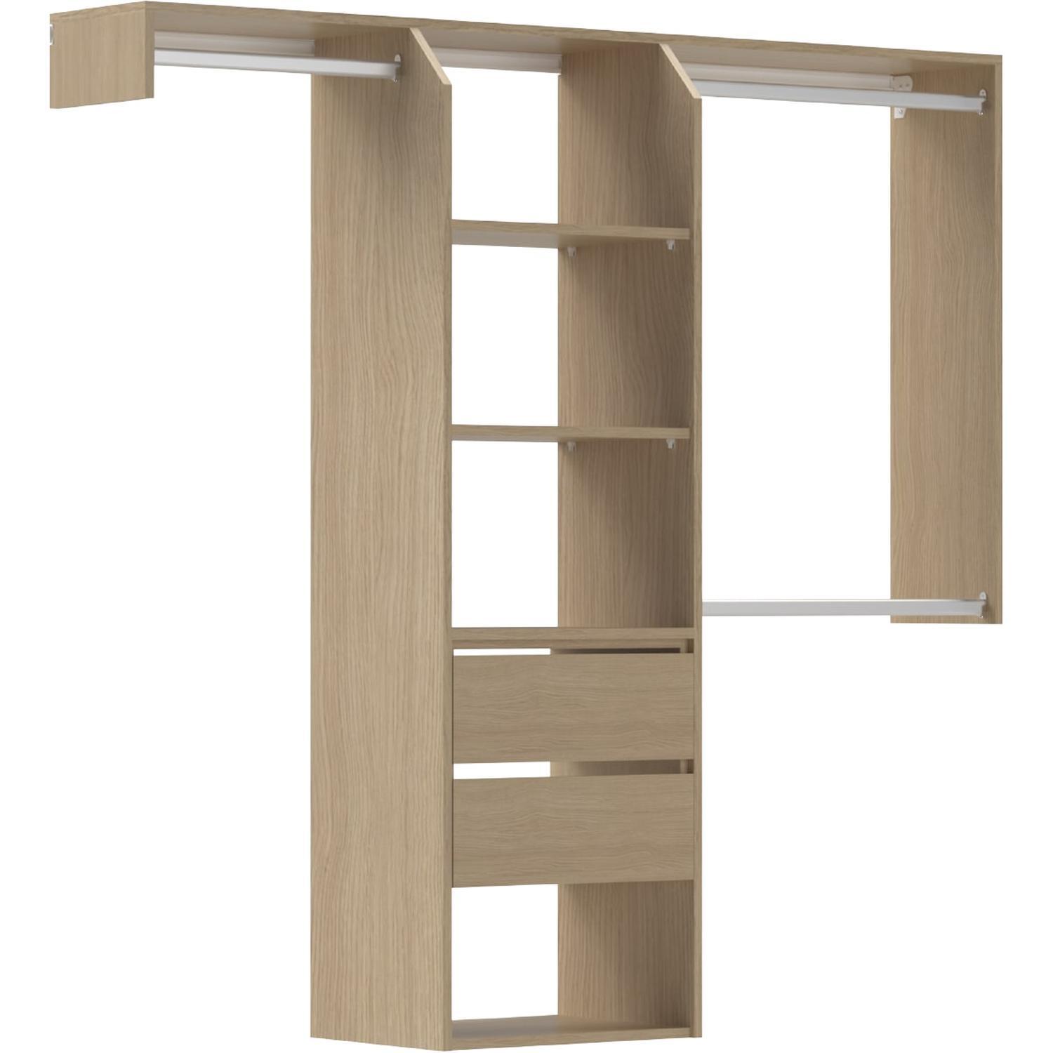 Customisable Wardrobe with Drawers (Medium) 1600-1800 mm Perfect Oak