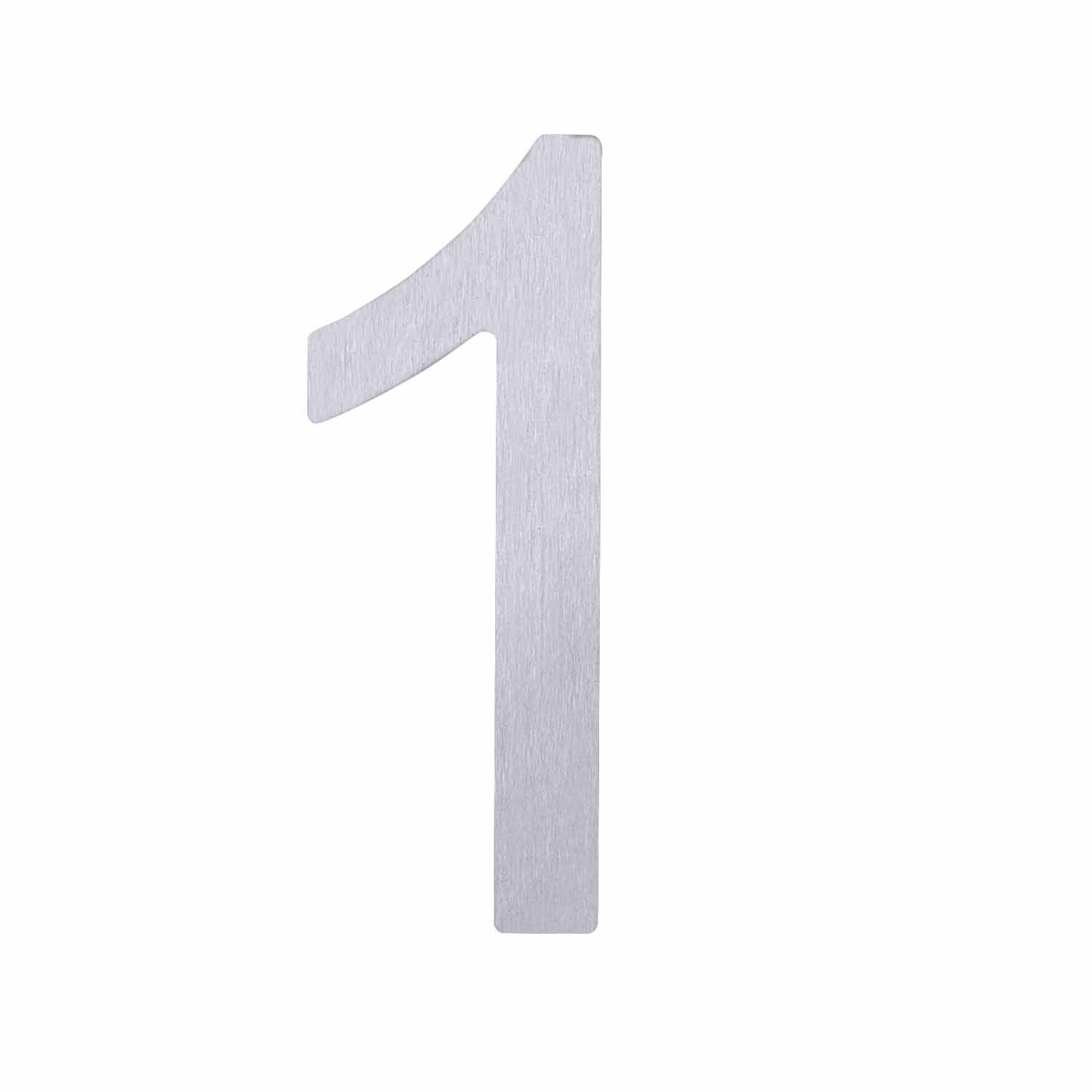Adhesive Stainless Steel Numeral #1