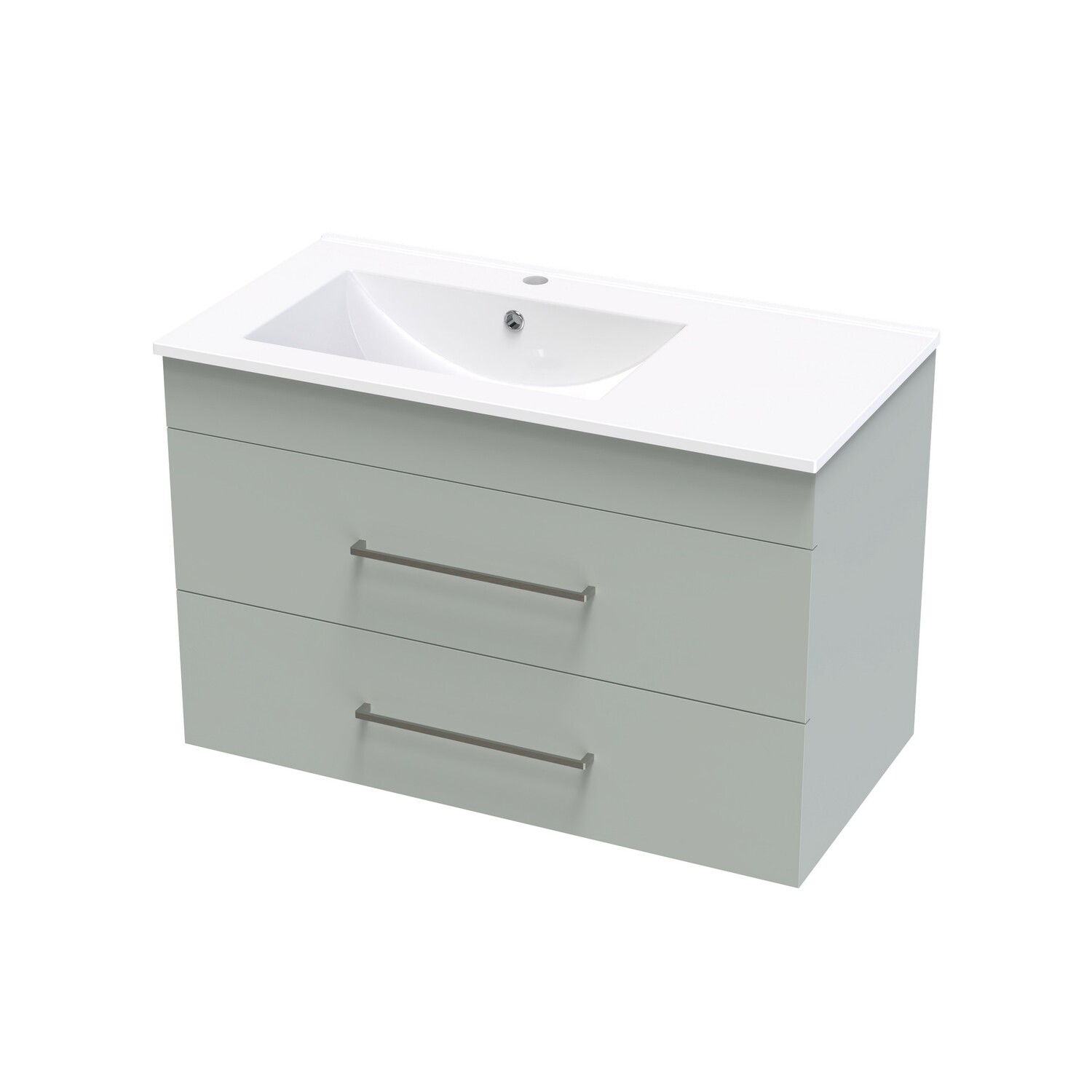 Cashmere Valley 900 Left Hand Bowl Double Drawer Wall Colour