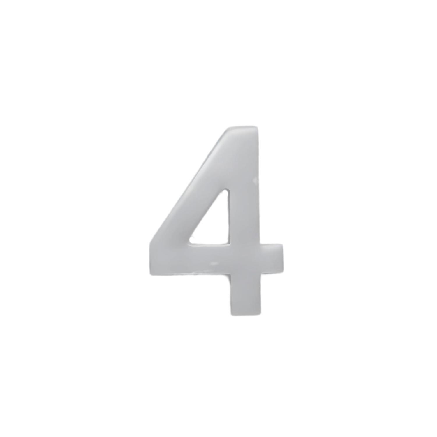 Adhesive Stainless Steel Numeral #4 50mm