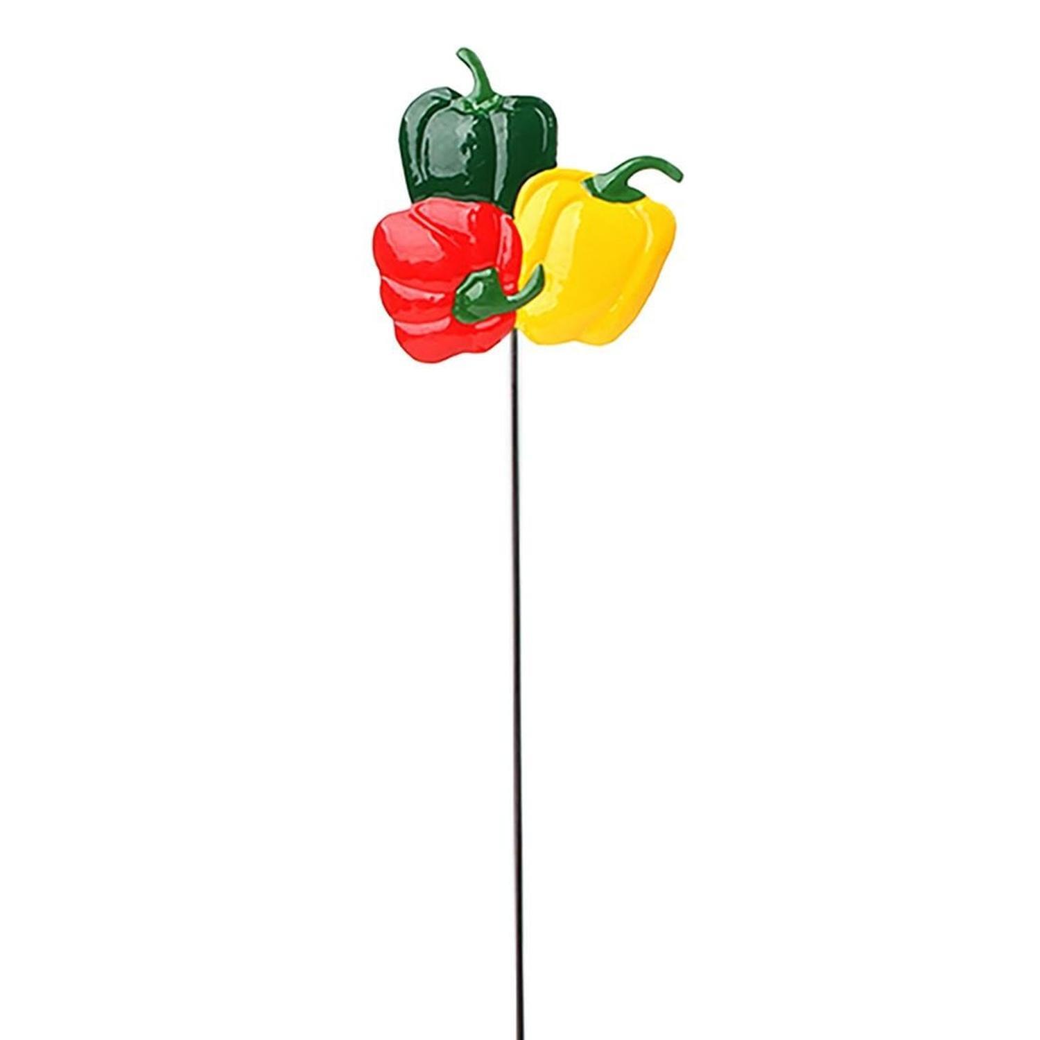Metal Capsicum Stake 55cm Red, Green & Yellow