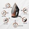 Take on the toughest wrinkles with a powerful steam iron designed for fast, effortless results. With 2400W performance and high‑pressure steam shots up to 180g/min, it smooths even stubborn creases with ease—on flat fabrics or hanging garments.