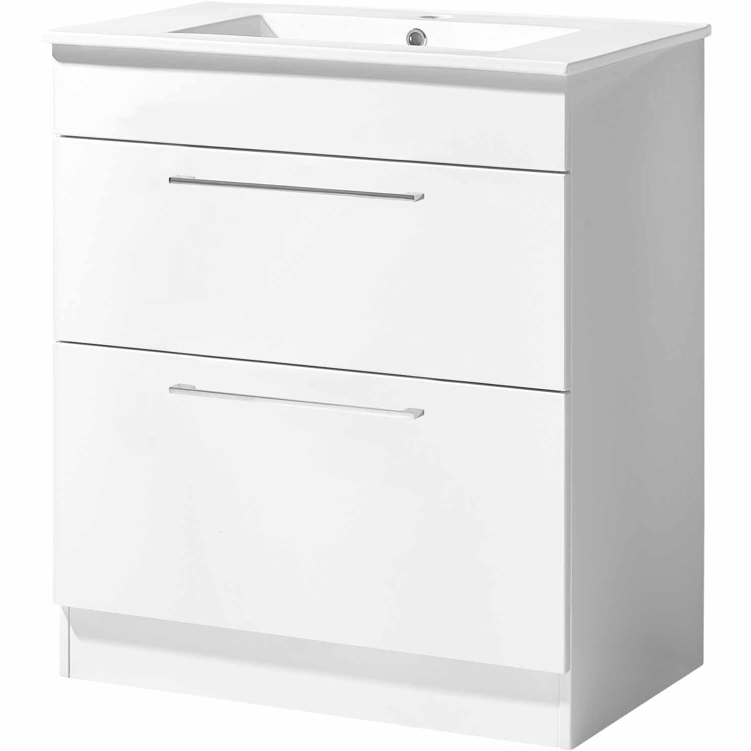 Thin Butler Floor Standing 2 Drawer Vanity 750mm White