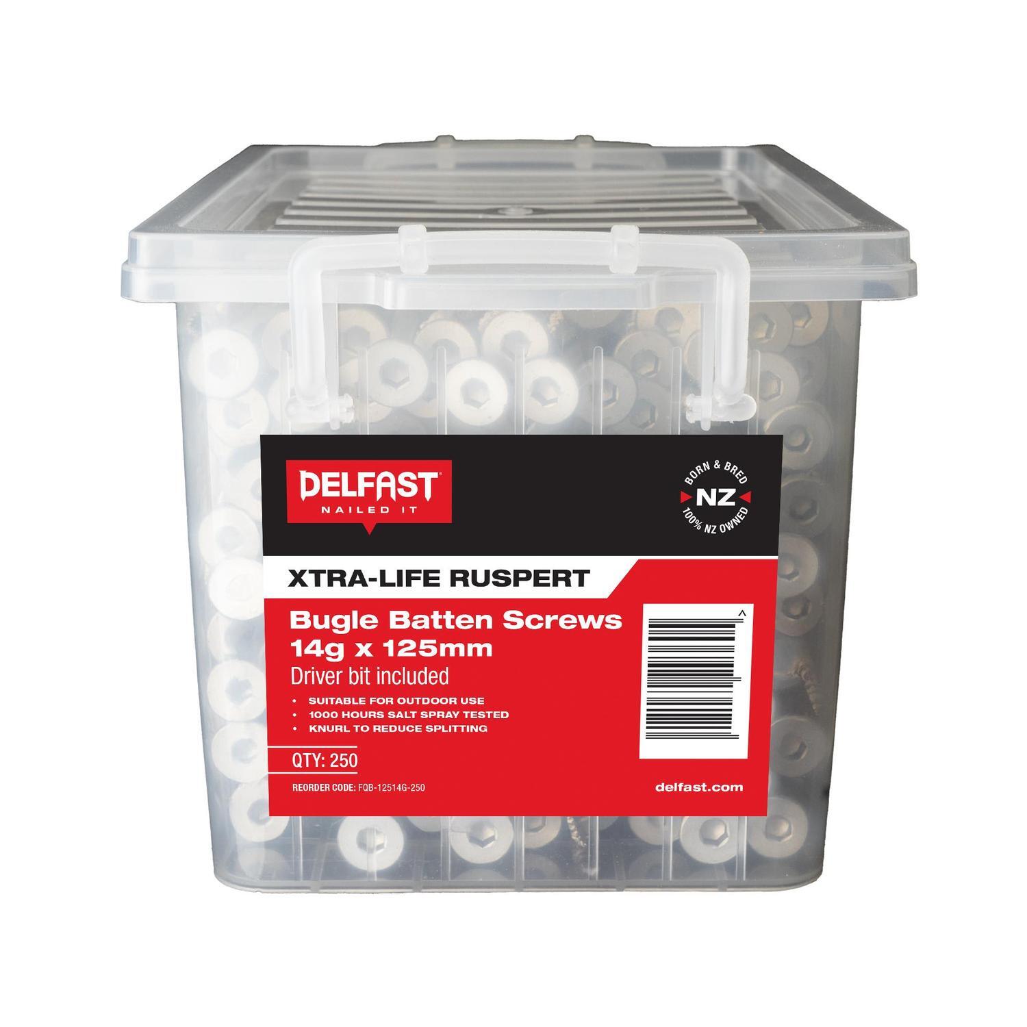 Bugle Batten Screw 14gx125mm Pack of 250 Red - Ruspert Galvanised