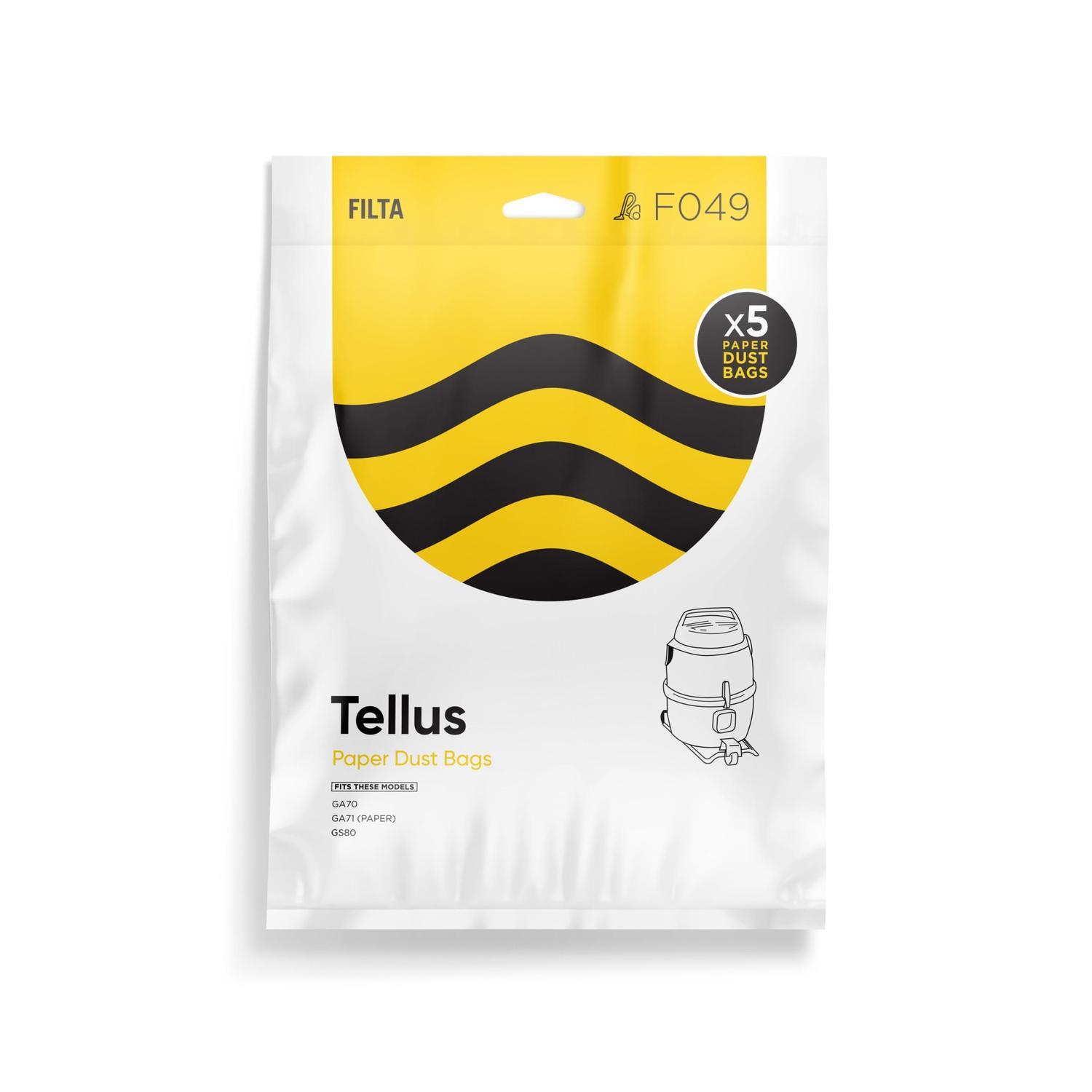 Tellus GS80 Paper Vacuum Cleaner Bag Disposable
