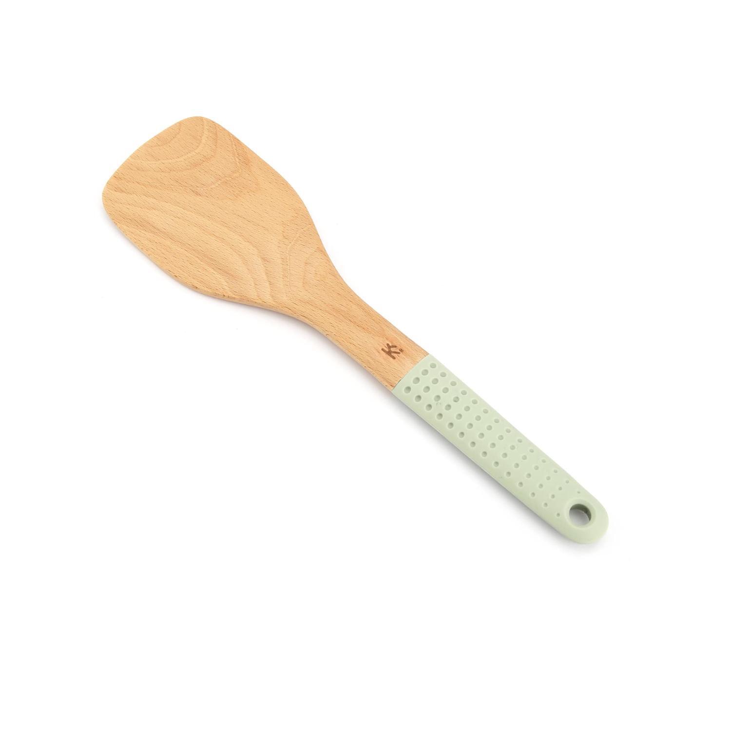 Wooden Turner with Silicone Handle