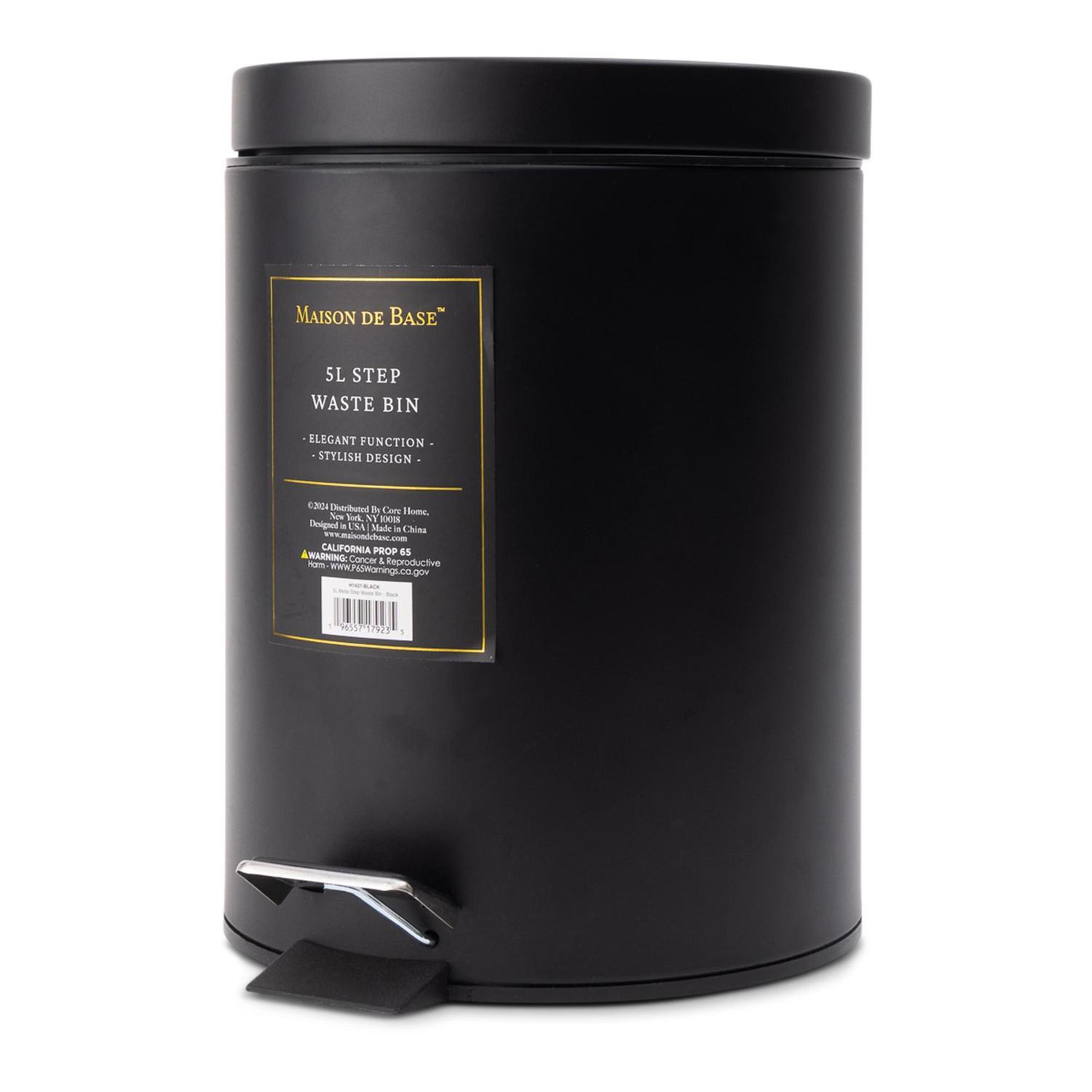 Round Waste Bin 5 litre Black
