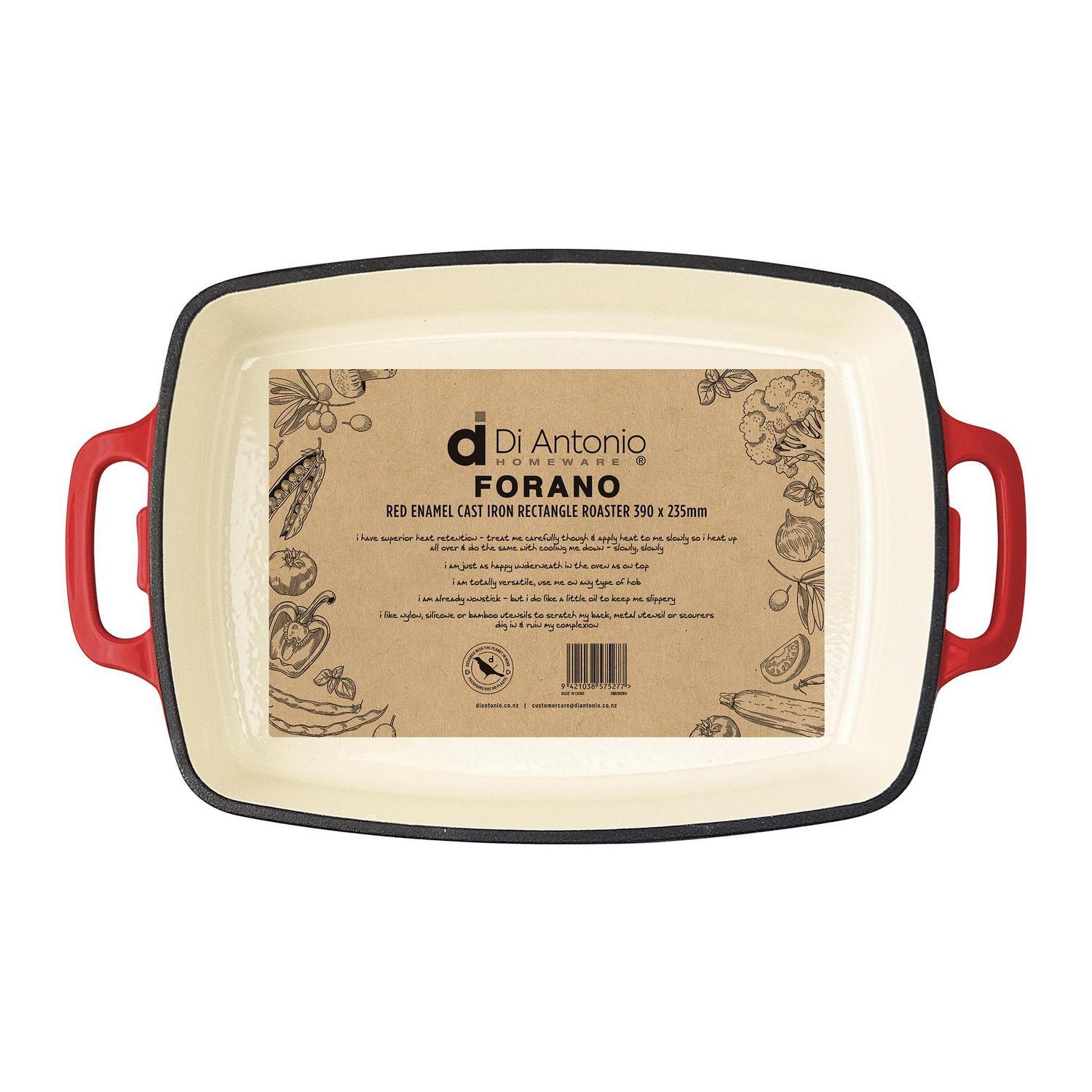 Rectangle Roaster 390x235mm Enamel Cast Iron Red