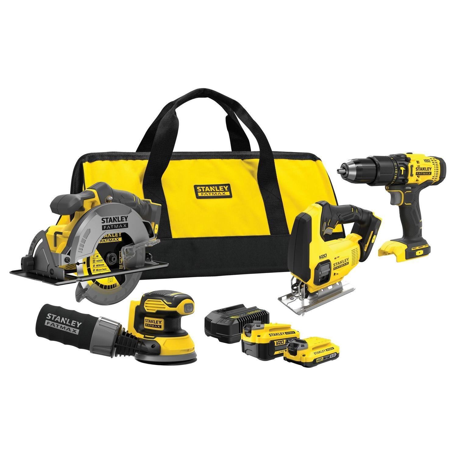 18V Cordless 4 Piece Combo Kit with 4.0Ah and 2.0Ah Battery