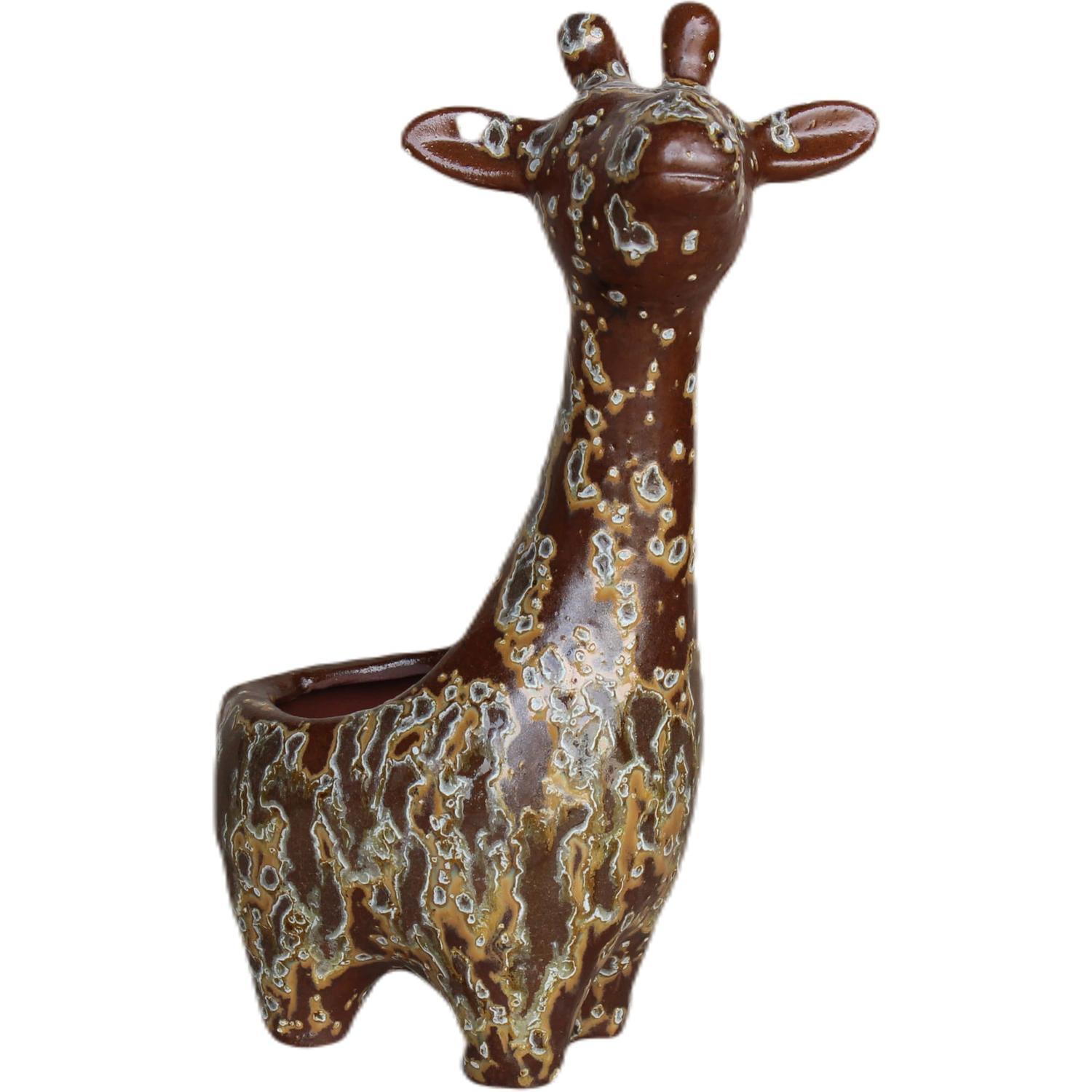 Indoor Ceramic Abyss Giraffe 28cm Caramel