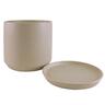 Indoor Adelle Pot and Saucer 18cm Taupe