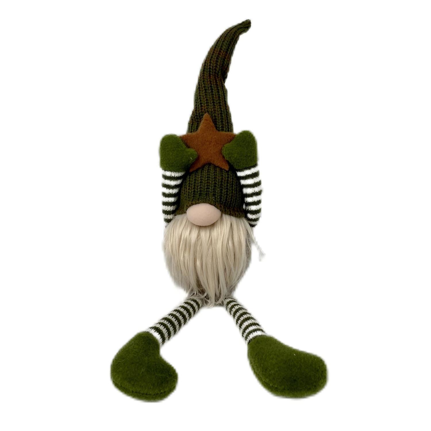 Christmas Gnome Dangly Legs With Star Green