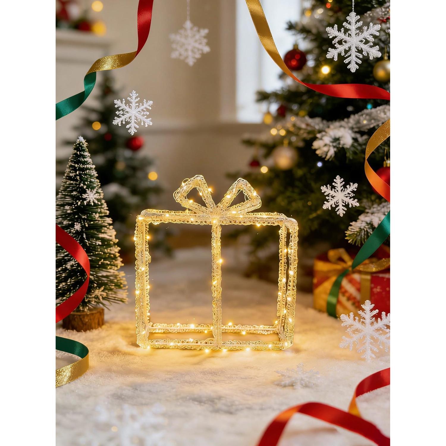 Twinkling Gift Box Light 23cm Warm White