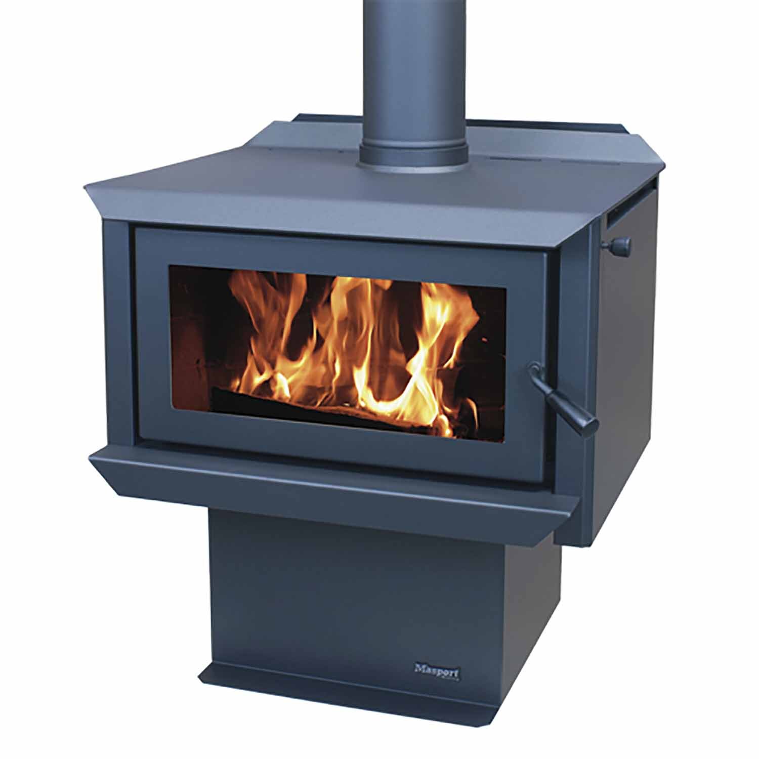 Wanaka Freestanding Radiant Wood Fire on Pedestal