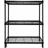 Narrow Wire Shelving Unit H: 900mm, W: 350mm, D: 600mm Black