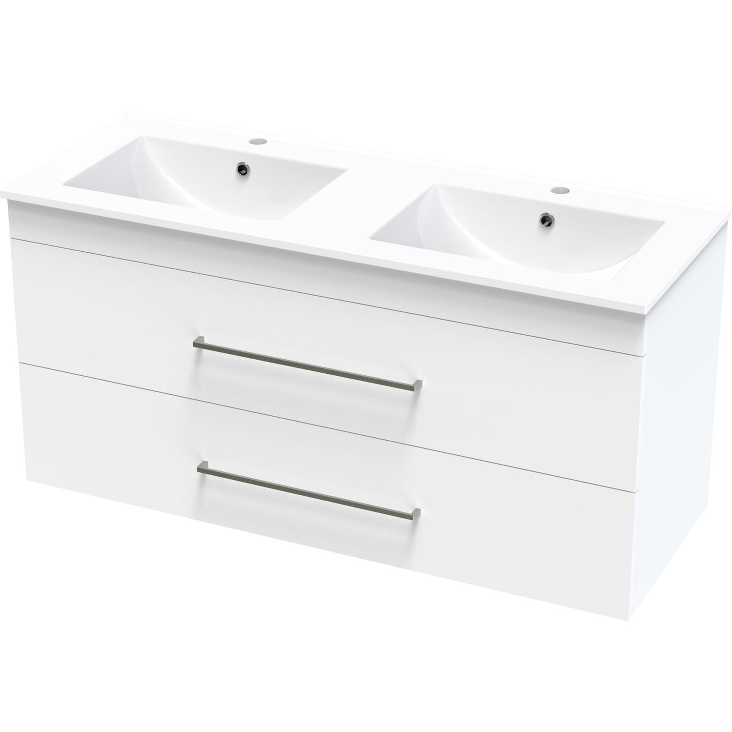 Cashmere Double Drawer Double Bowl Wall Hung Vanity