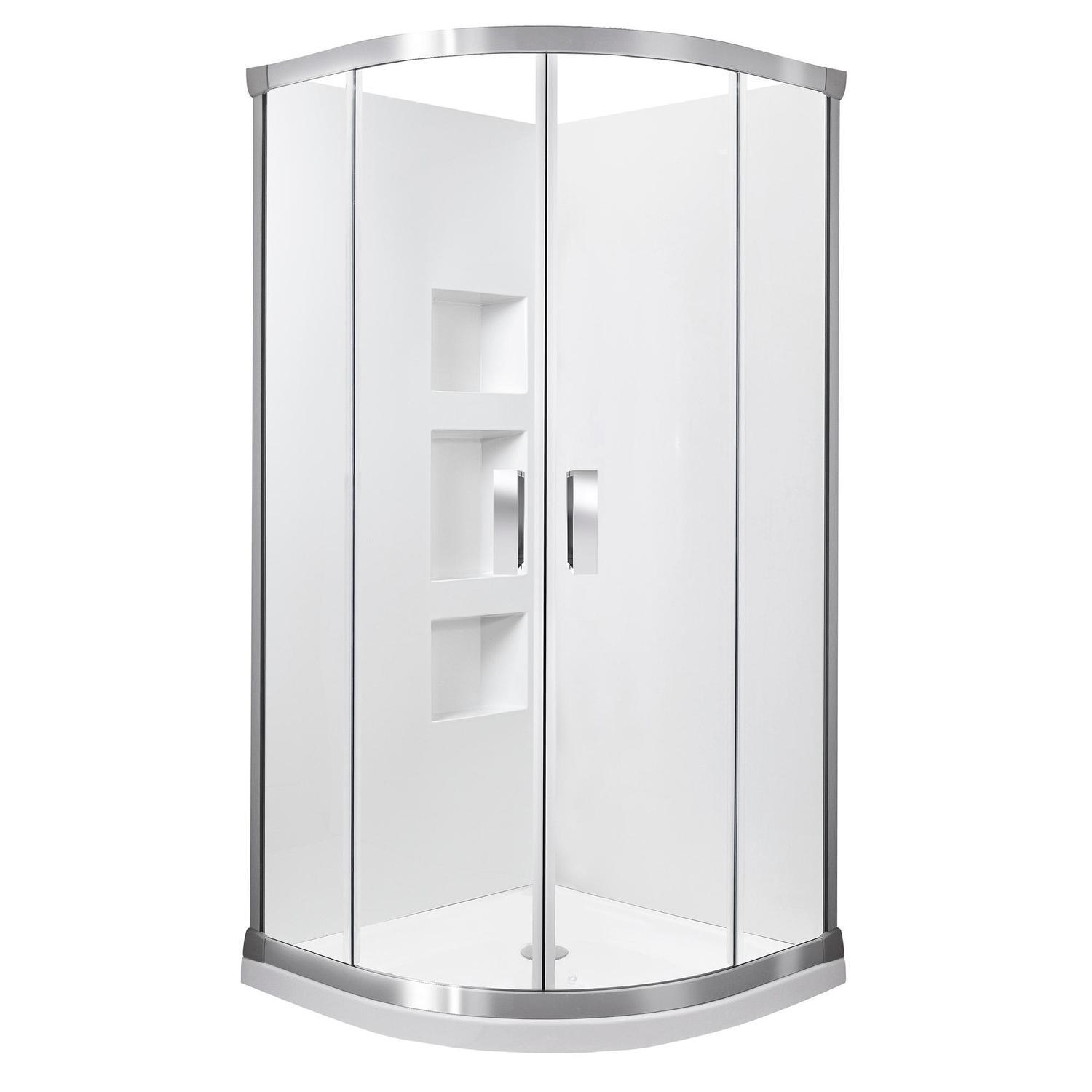 II Round Sliding Shower 1000mm x 1000mm Metallic Grey