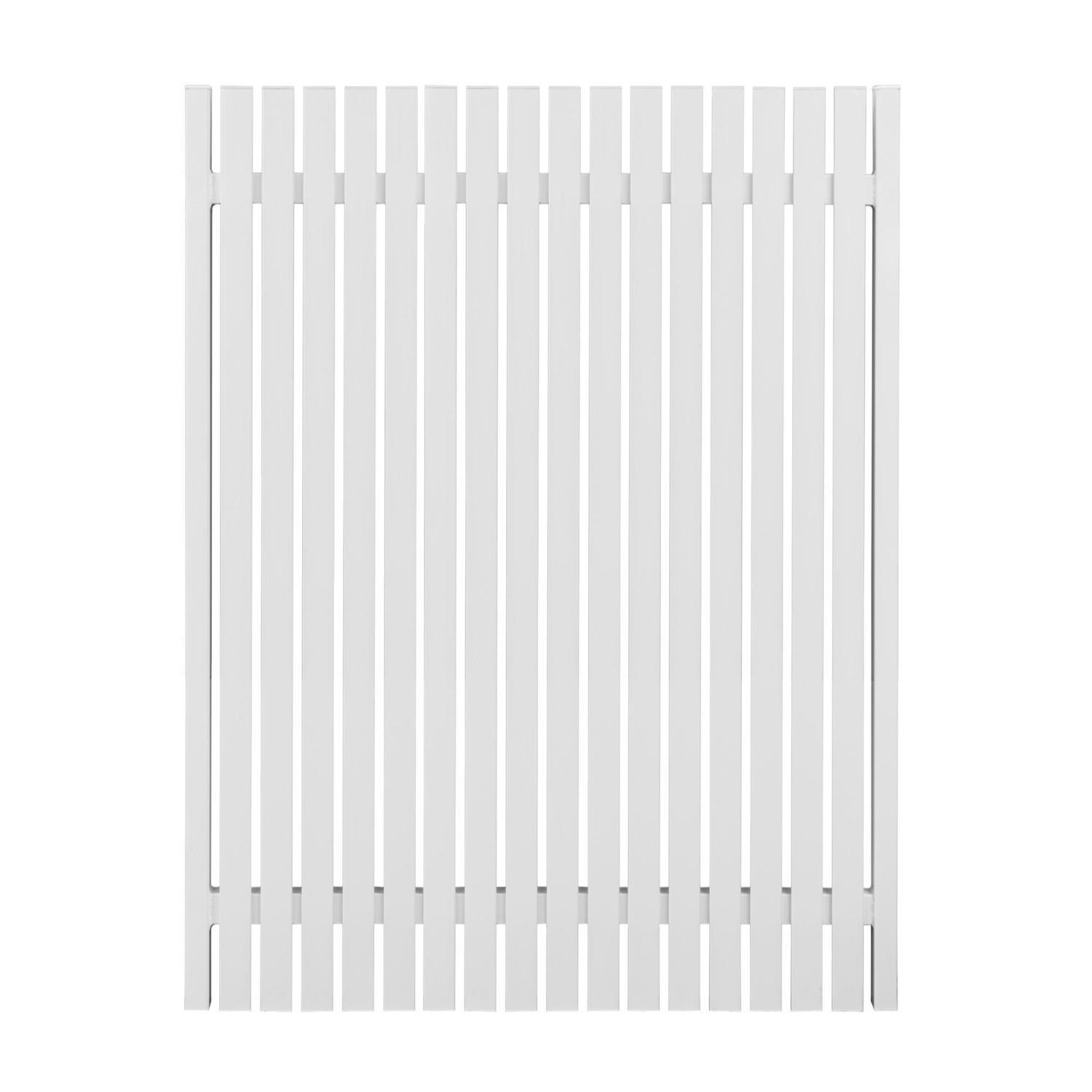 Aluminium Modern Picket Driveway Gate W: 1470mm, H: 1750mm, D: 56mm White